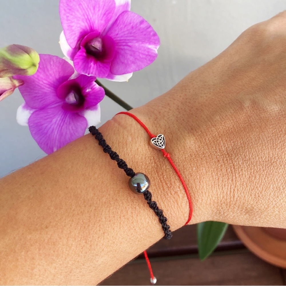 Healing and protection hematite stone bracelet set
